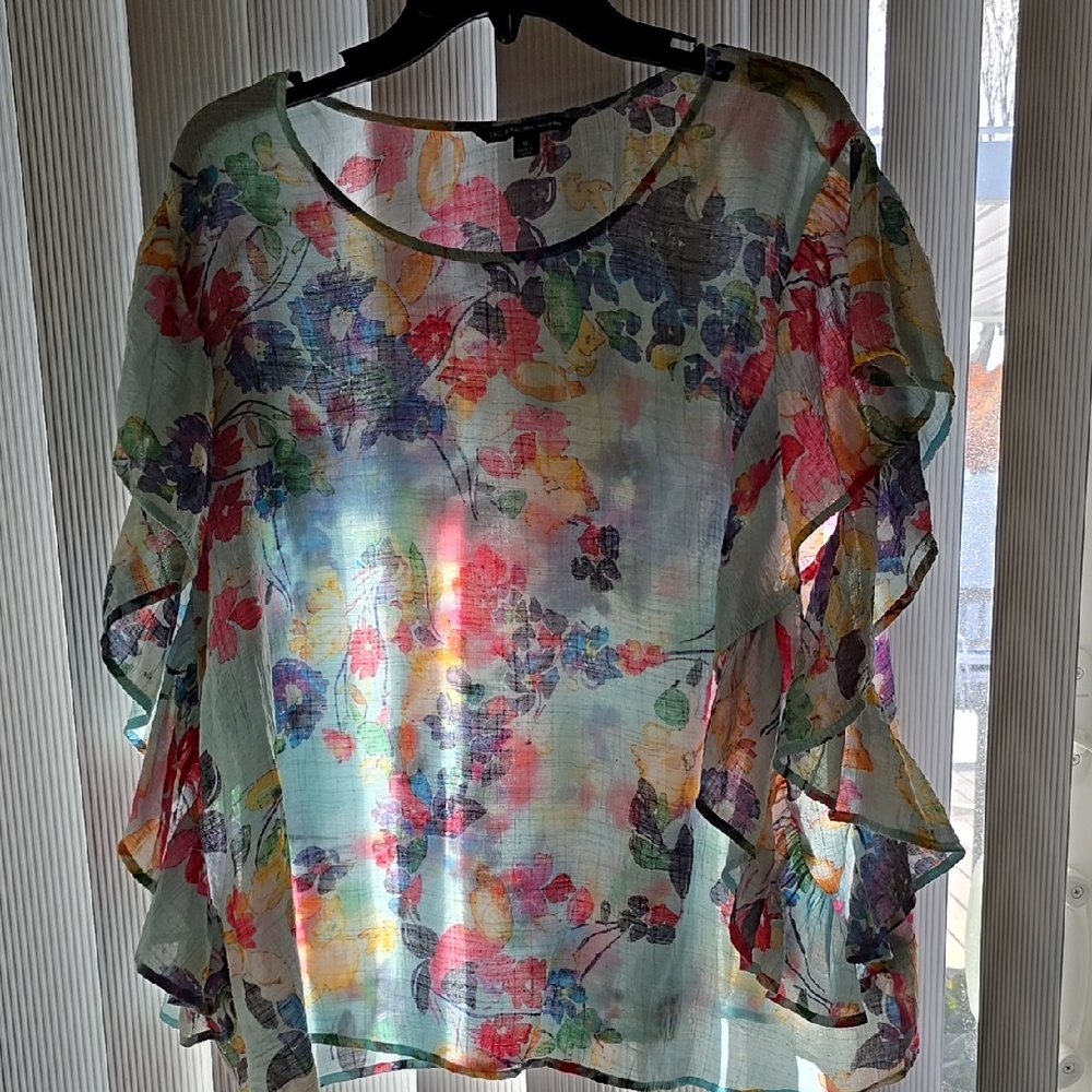 Zac & Rachel Multicolor Floral Blouse 1X